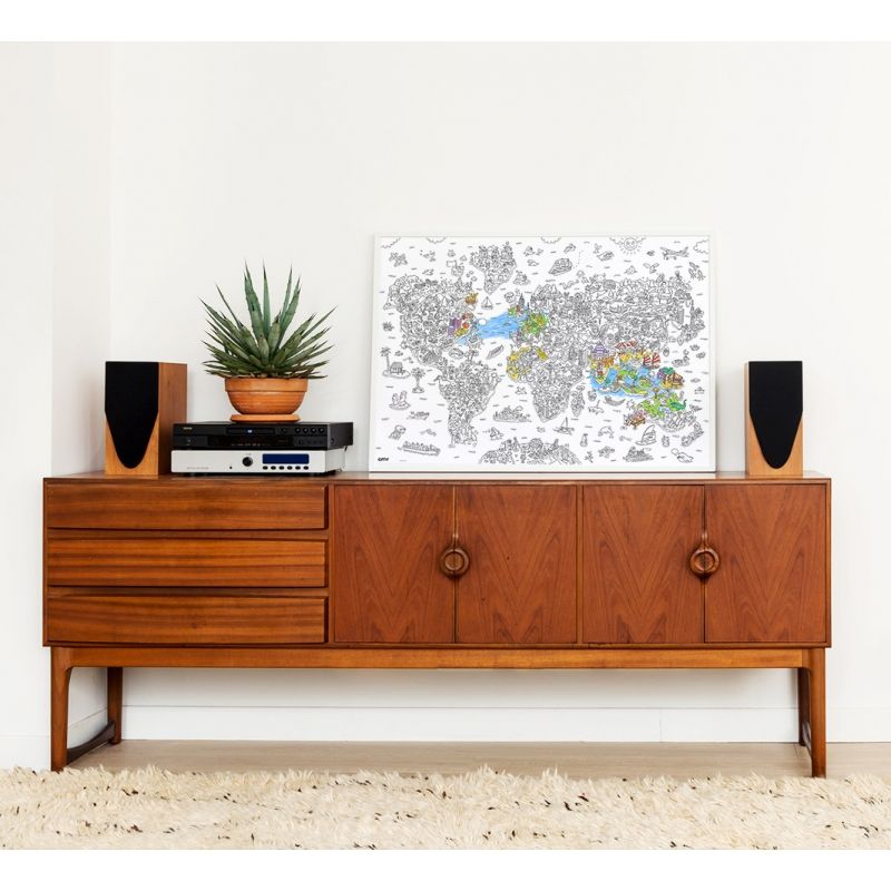 Poster à colorier | Atlas par OMY dans un cadre