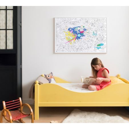 Poster à colorier | Cosmos par OMY avec enfant