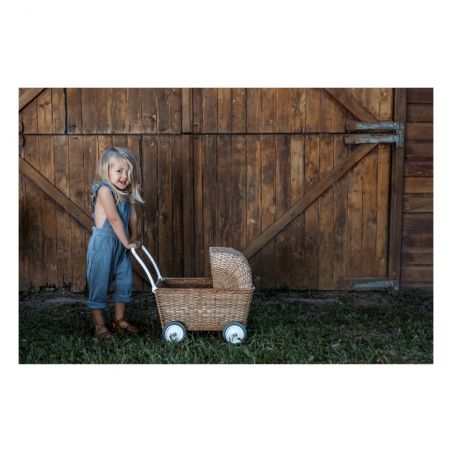Chariot poussette rotin pour poupées | Naturel - Olli Ella Chariot poussette rotin pour poupées | Naturel - Olli Ella