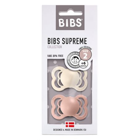 2 Tétines Bibs Supreme |Ivoire et Rose Blush Taille 2 par Bibs dans la boite 2 Tétines Bibs Supreme |Ivoire et Rose Blush Taille 2 par Bibs dans la boite