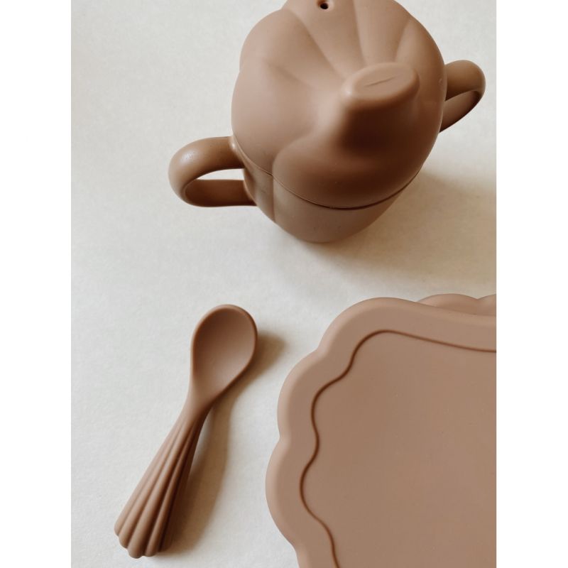 Set de repas coquillage en silicone | Blush