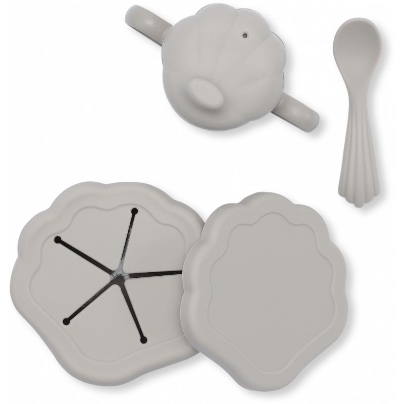 Set de repas coquillage | Gris par Konges Slojd