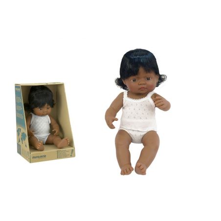 Poupée 38 cm | Hispanique fille par Miniland et sa boite Poupée 38 cm | Hispanique fille par Miniland et sa boite