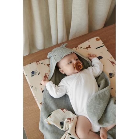 Grande cape de bain en coton bio | Hippopotame Grande cape de bain en coton bio | Hippopotame