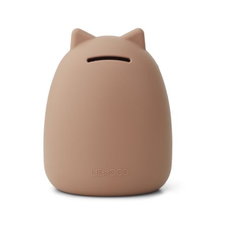 Tirelire en silicone | Chat rose par Liewood de dos Tirelire en silicone | Chat rose par Liewood de dos