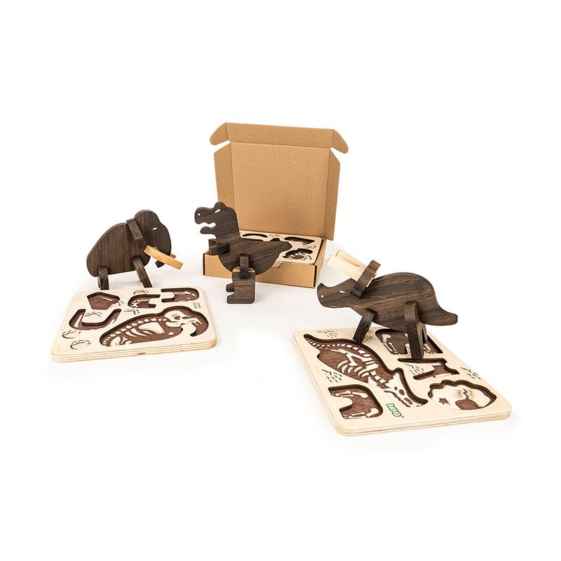 Puzzle en bois | Mammouth par Bajo détails des boites